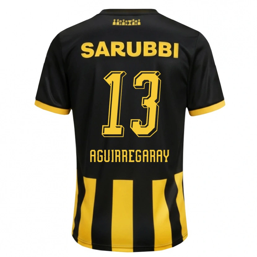 Danxen Bambino Maglia Matías Aguirregaray #13 Nero Giallo Kit Gara Home 2026/27 Maglietta