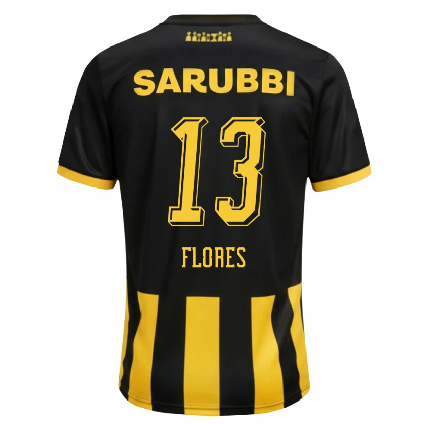 Danxen Bambino Maglia Dilan Flores #13 Nero Giallo Kit Gara Home 2026/27 Maglietta