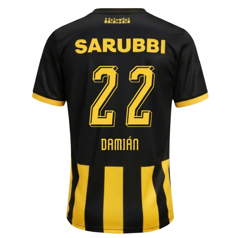 Danxen Bambino Maglia Damián Suárez #22 Nero Giallo Kit Gara Home 2026/27 Maglietta