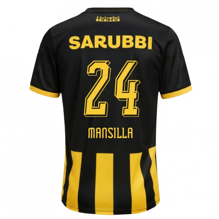 Danxen Bambino Maglia Brian Mansilla #24 Nero Giallo Kit Gara Home 2026/27 Maglietta