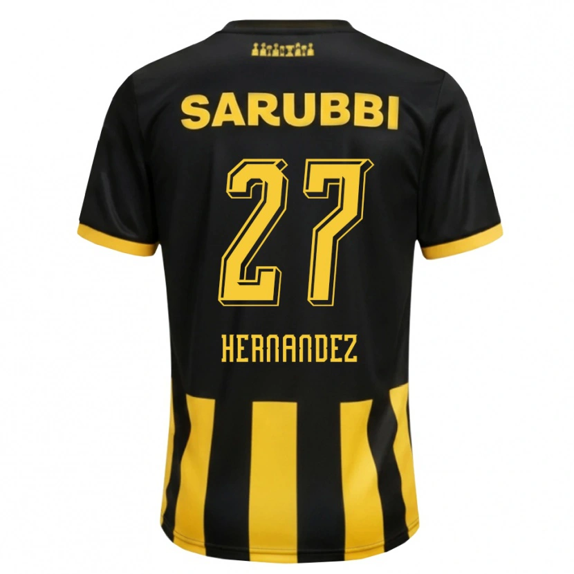 Danxen Bambino Maglia Lucas Hernández #27 Nero Giallo Kit Gara Home 2026/27 Maglietta