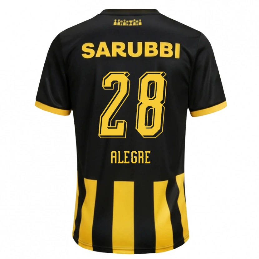 Danxen Bambino Maglia Ignacio Alegre #28 Nero Giallo Kit Gara Home 2026/27 Maglietta