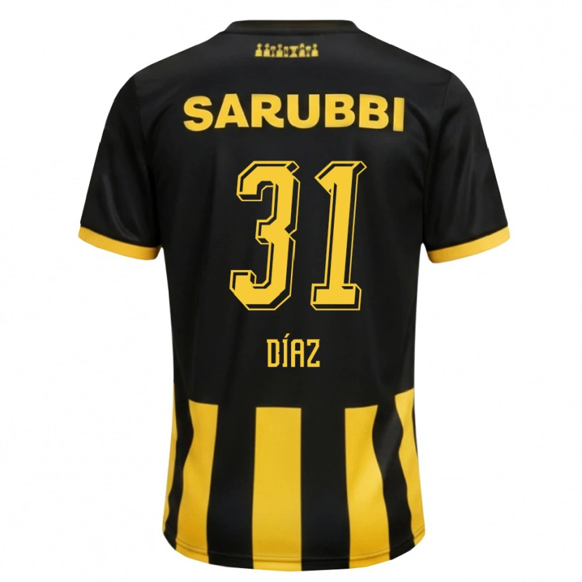 Danxen Bambino Maglia Leandro Díaz #31 Nero Giallo Kit Gara Home 2026/27 Maglietta