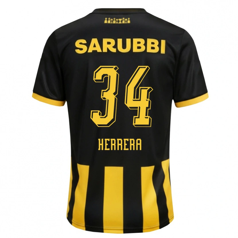 Danxen Bambino Maglia Nahuel Herrera #34 Nero Giallo Kit Gara Home 2026/27 Maglietta