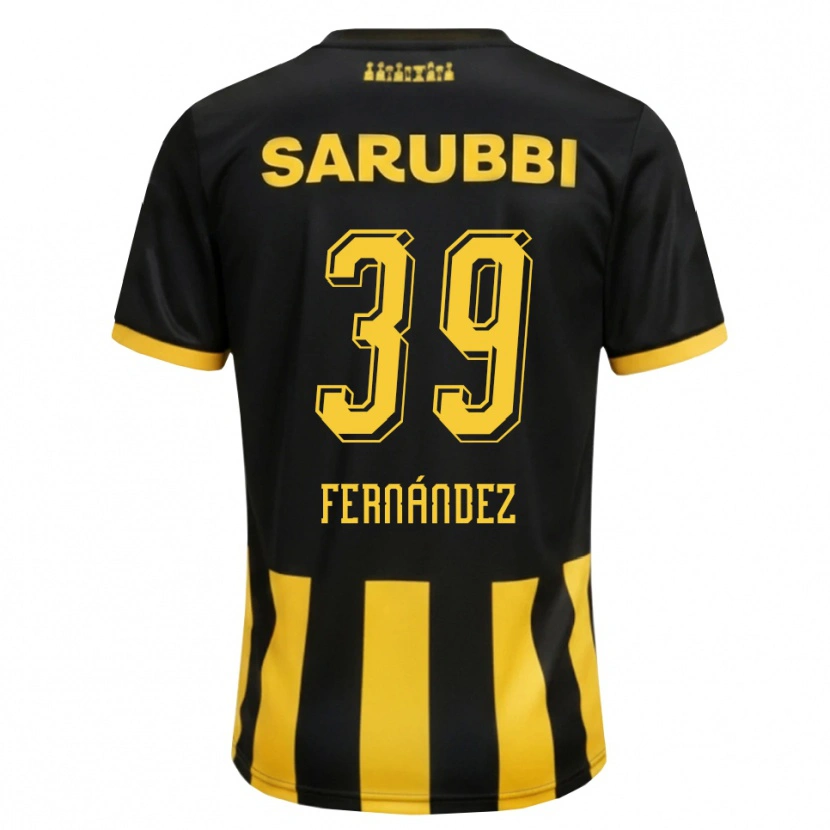 Danxen Bambino Maglia Francisco Fernández #39 Nero Giallo Kit Gara Home 2026/27 Maglietta