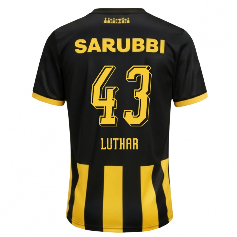 Danxen Bambino Maglia Thiago Luthar #43 Nero Giallo Kit Gara Home 2026/27 Maglietta