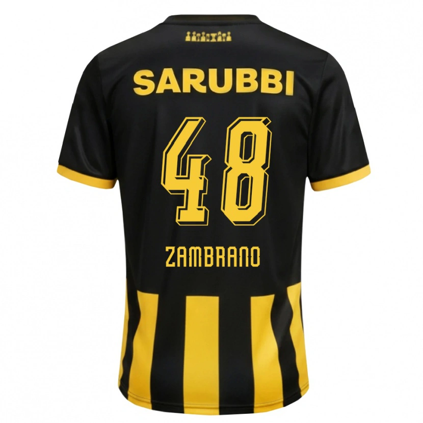 Danxen Bambino Maglia Carlos Zambrano #48 Nero Giallo Kit Gara Home 2026/27 Maglietta