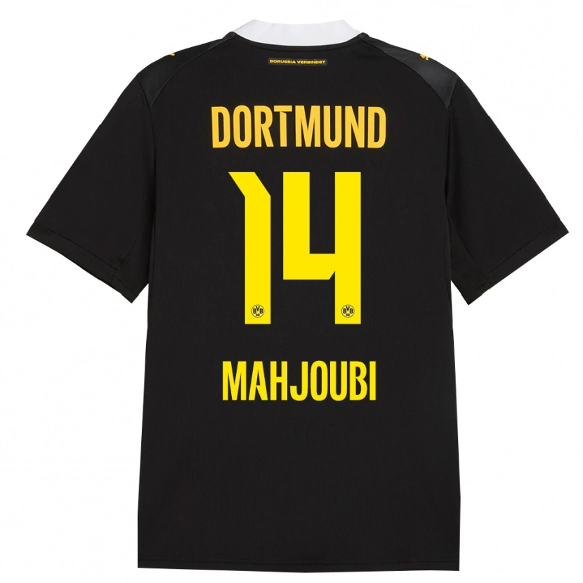 Danxen Bambino Maglia Anas Mahjoubi #14 Rosso Giallo Nero Kit Gara Away 2026/27 Maglietta