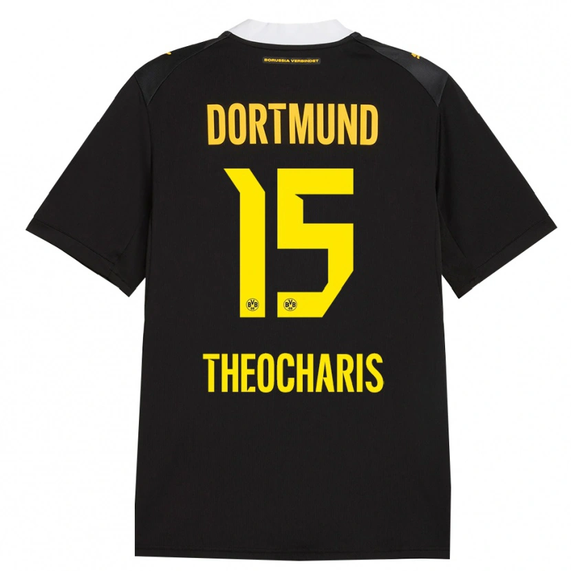 Danxen Bambino Maglia Elefterios Theocharis #15 Rosso Giallo Nero Kit Gara Away 2026/27 Maglietta