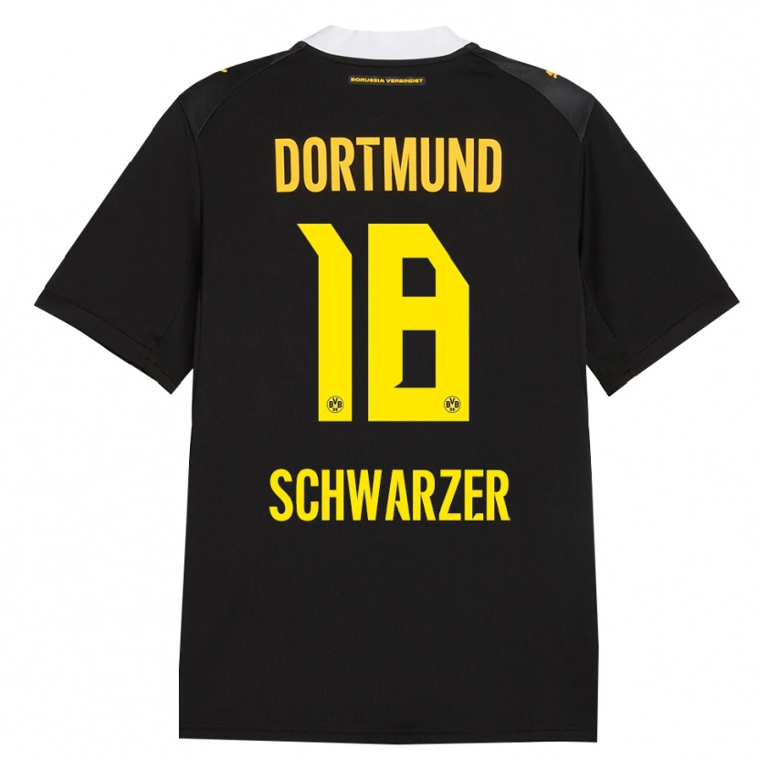Danxen Bambino Maglia Jonas Schwarzer #18 Rosso Giallo Nero Kit Gara Away 2026/27 Maglietta