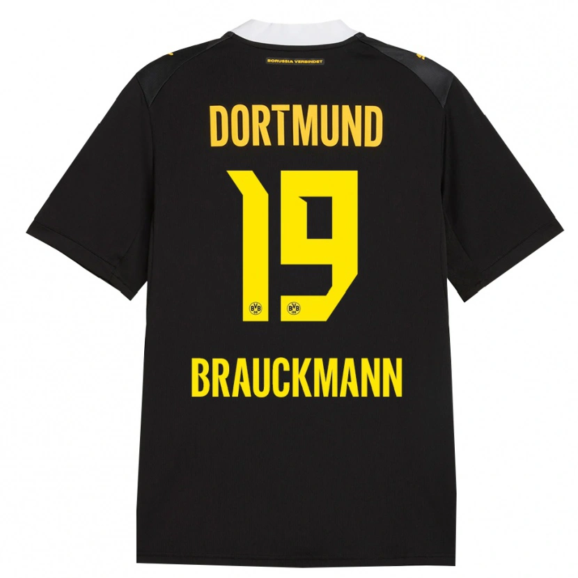 Danxen Bambino Maglia Mats Brauckmann #19 Rosso Giallo Nero Kit Gara Away 2026/27 Maglietta