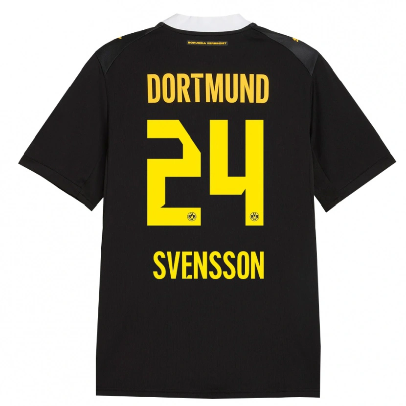 Danxen Bambino Maglia Daniel Svensson #24 Rosso Giallo Nero Kit Gara Away 2026/27 Maglietta