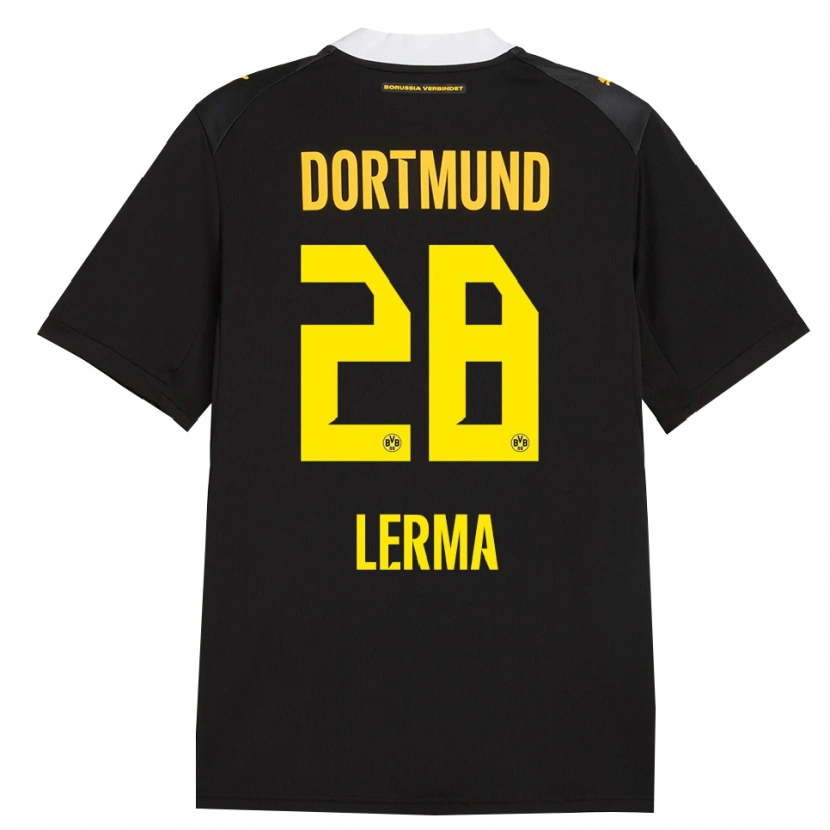 Danxen Bambino Maglia Justin Lerma #28 Rosso Giallo Nero Kit Gara Away 2026/27 Maglietta