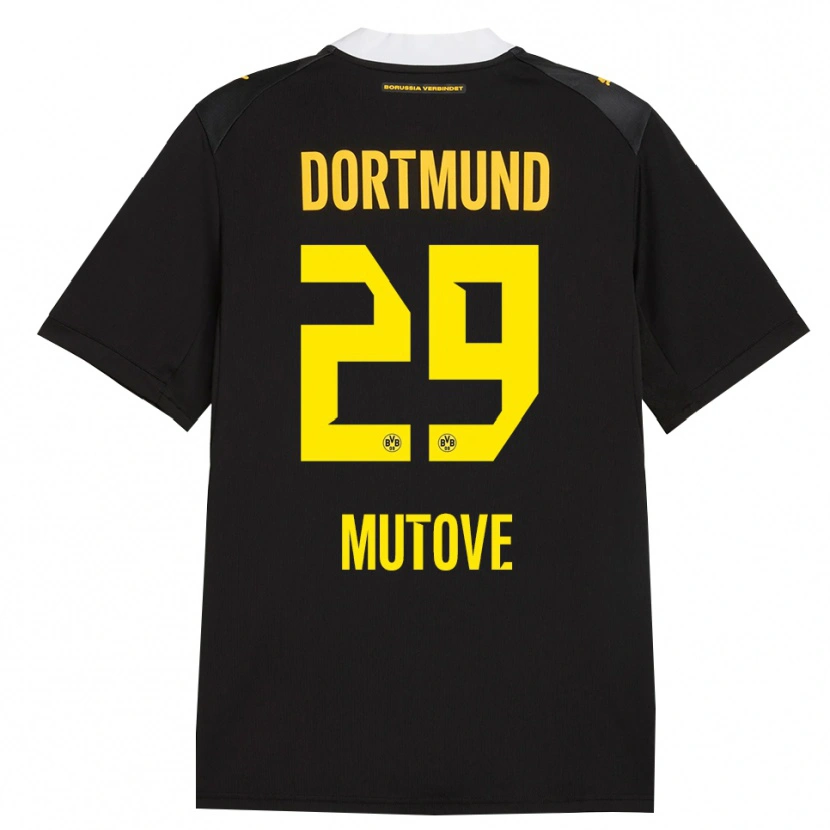 Danxen Bambino Maglia Kevin Mutove #29 Rosso Giallo Nero Kit Gara Away 2026/27 Maglietta