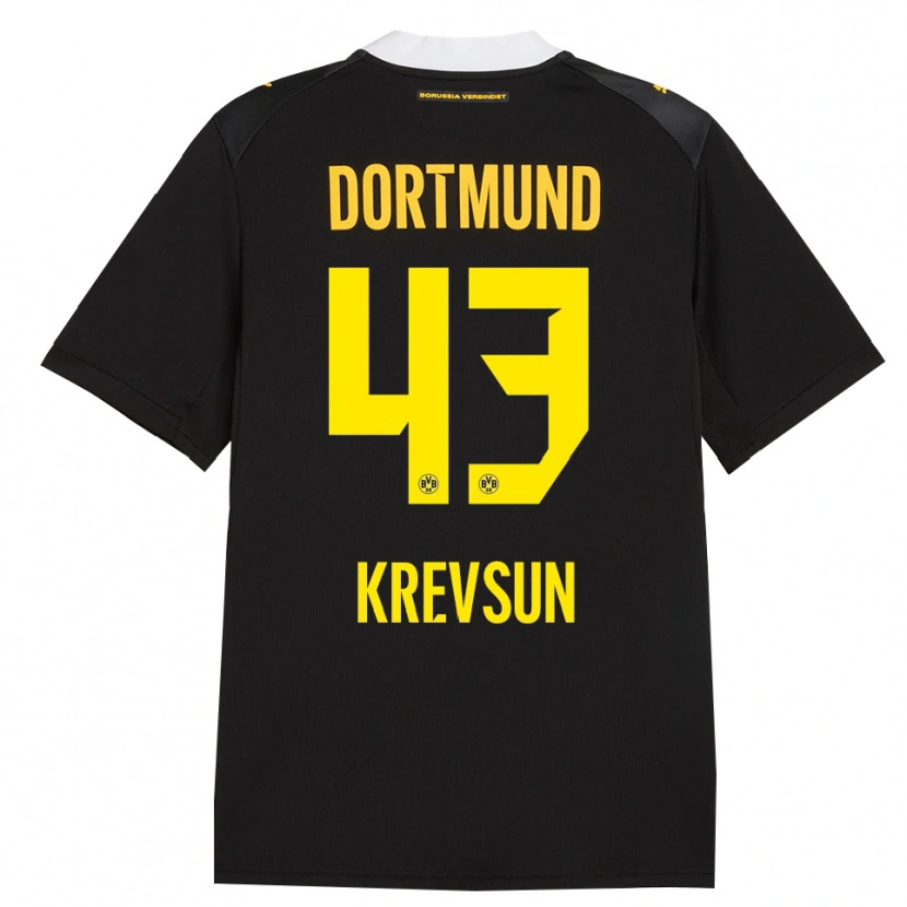 Danxen Bambino Maglia Danylo Krevsun #43 Rosso Giallo Nero Kit Gara Away 2026/27 Maglietta