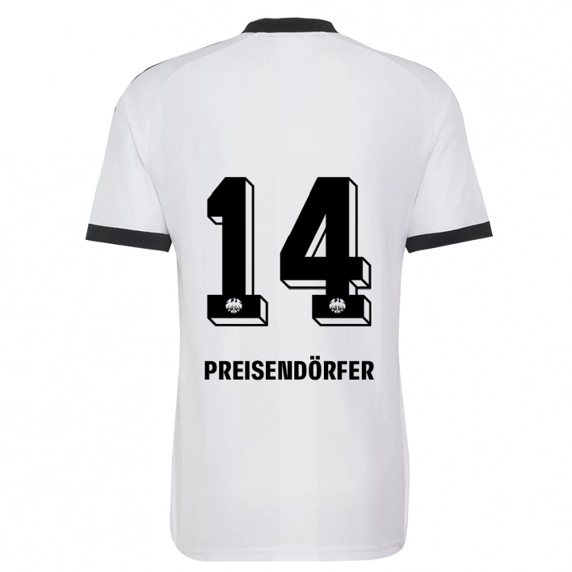 Danxen Bambino Maglia Constantin Preisendörfer #14 Bianco Nero Kit Gara Away 2026/27 Maglietta