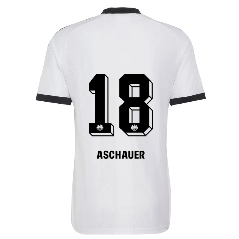 Danxen Bambino Maglia Verena Aschauer Hanshaw #18 Bianco Nero Kit Gara Away 2026/27 Maglietta
