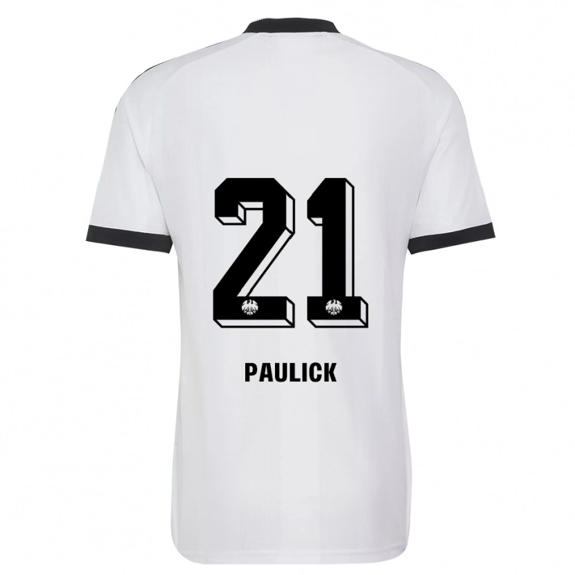 Danxen Bambino Maglia Lea Paulick #21 Bianco Nero Kit Gara Away 2026/27 Maglietta
