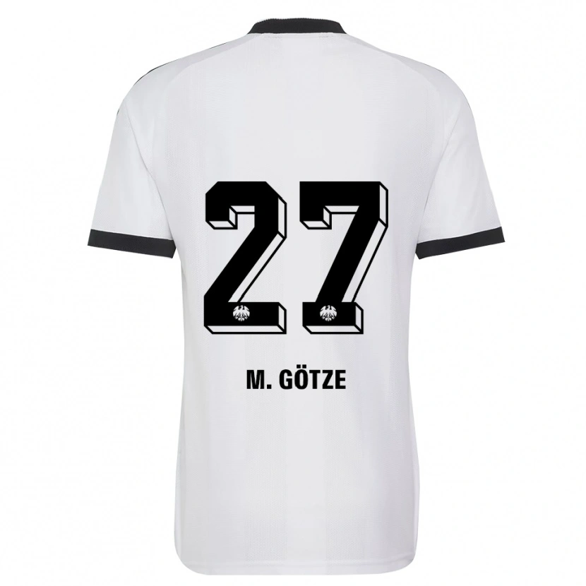 Danxen Bambino Maglia Mario Götze #27 Bianco Nero Kit Gara Away 2026/27 Maglietta