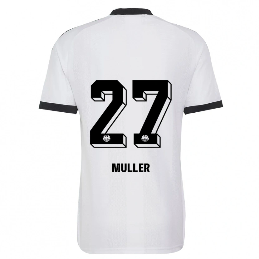 Danxen Bambino Maglia Mark Müller #27 Bianco Nero Kit Gara Away 2026/27 Maglietta