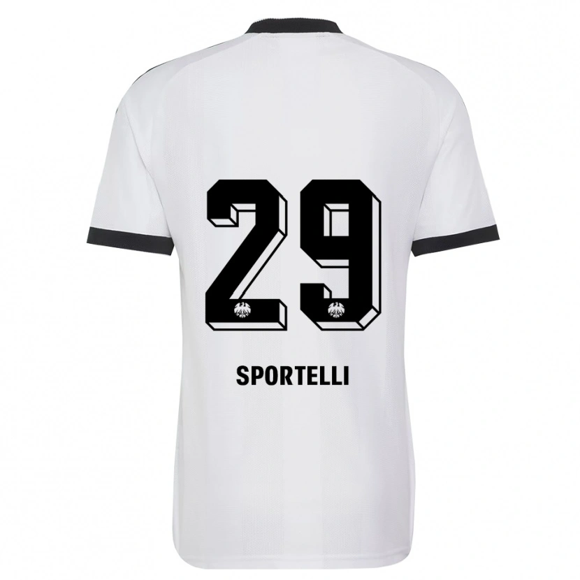 Danxen Bambino Maglia Flavio Sportelli #29 Bianco Nero Kit Gara Away 2026/27 Maglietta