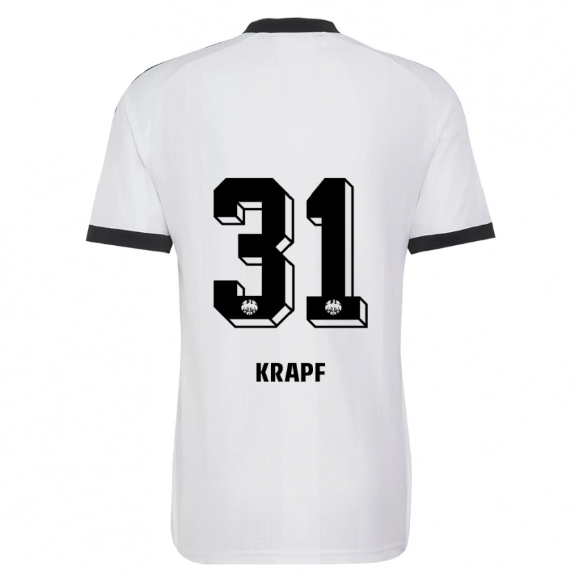 Danxen Bambino Maglia Maximilian Krapf #31 Bianco Nero Kit Gara Away 2026/27 Maglietta