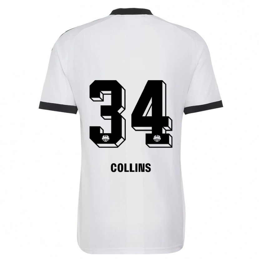Danxen Bambino Maglia Nnamdi Collins #34 Bianco Nero Kit Gara Away 2026/27 Maglietta