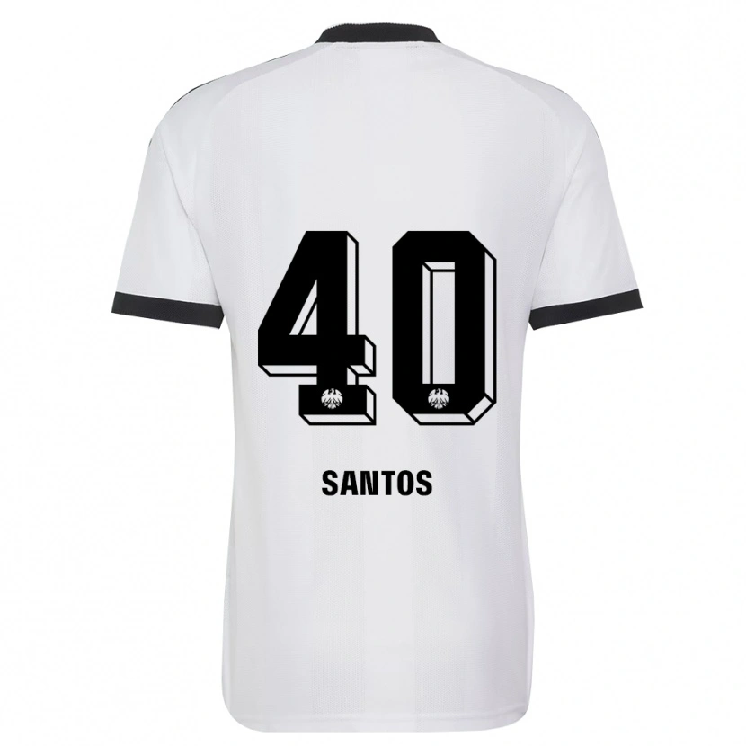 Danxen Bambino Maglia Kauã Santos #40 Bianco Nero Kit Gara Away 2026/27 Maglietta
