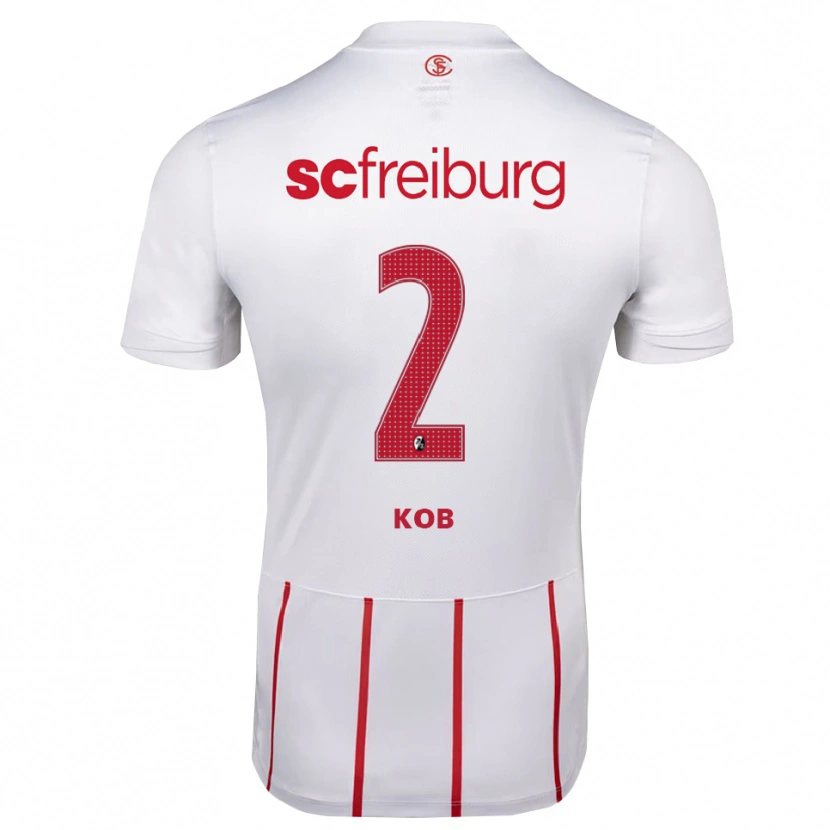 Danxen Bambino Maglia Leon Koß #2 Bianco Rosso Giallo Kit Gara Away 2026/27 Maglietta