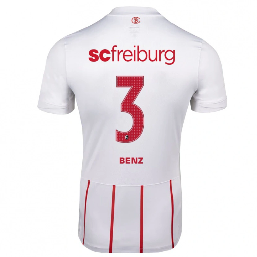 Danxen Bambino Maglia Jakob Benz #3 Bianco Rosso Giallo Kit Gara Away 2026/27 Maglietta