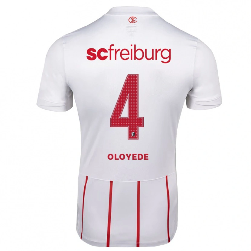 Danxen Bambino Maglia Sebastian Oloyede #4 Bianco Rosso Giallo Kit Gara Away 2026/27 Maglietta
