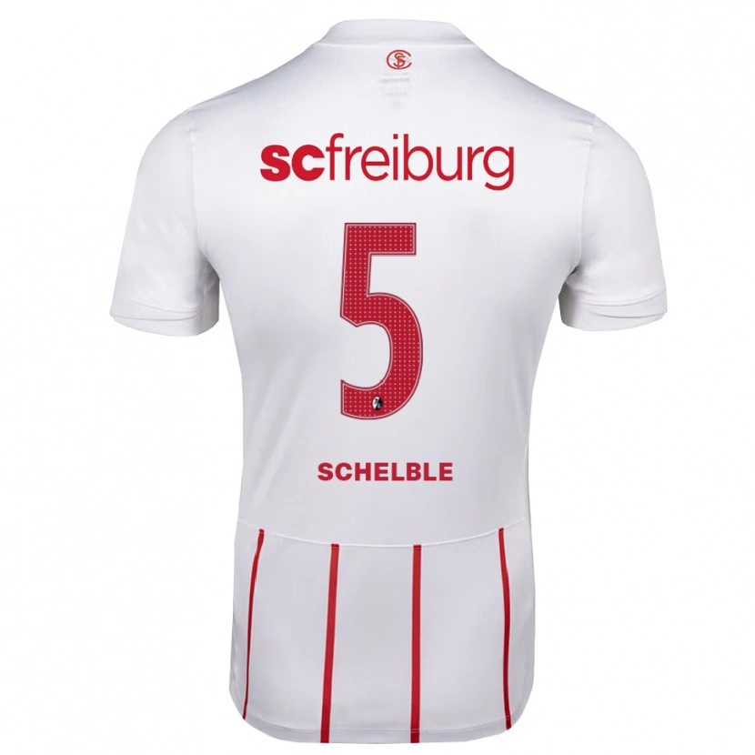 Danxen Bambino Maglia Ricardo Schelble #5 Bianco Rosso Giallo Kit Gara Away 2026/27 Maglietta