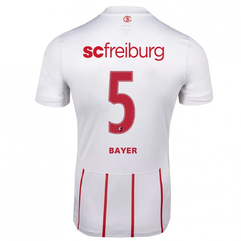 Danxen Bambino Maglia Lennart Bayer #5 Bianco Rosso Giallo Kit Gara Away 2026/27 Maglietta