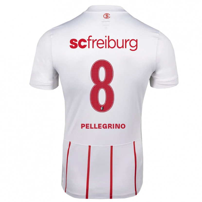 Danxen Bambino Maglia Gabriel Pellegrino #8 Bianco Rosso Giallo Kit Gara Away 2026/27 Maglietta