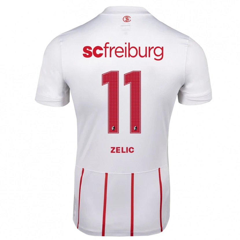 Danxen Bambino Maglia Mateo Zelic #11 Bianco Rosso Giallo Kit Gara Away 2026/27 Maglietta