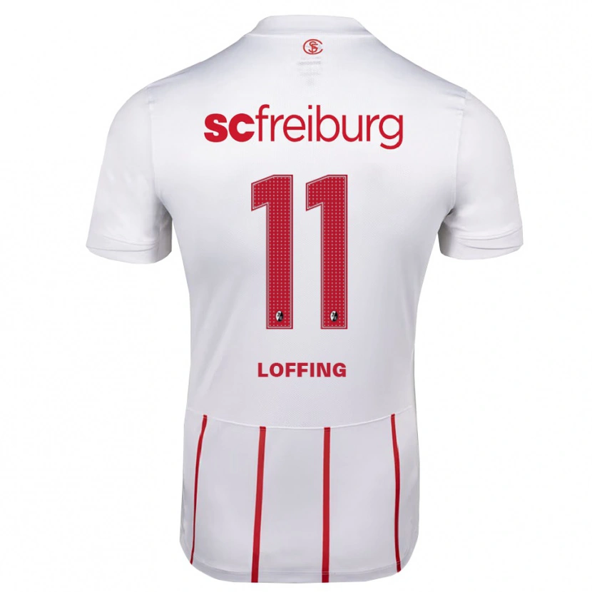 Danxen Bambino Maglia Lucas Loffing #11 Bianco Rosso Giallo Kit Gara Away 2026/27 Maglietta