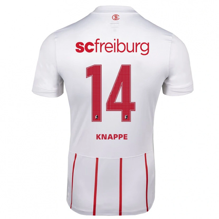 Danxen Bambino Maglia Davino Knappe #14 Bianco Rosso Giallo Kit Gara Away 2026/27 Maglietta