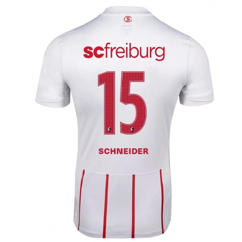 Danxen Bambino Maglia Maj Schneider #15 Bianco Rosso Giallo Kit Gara Away 2026/27 Maglietta