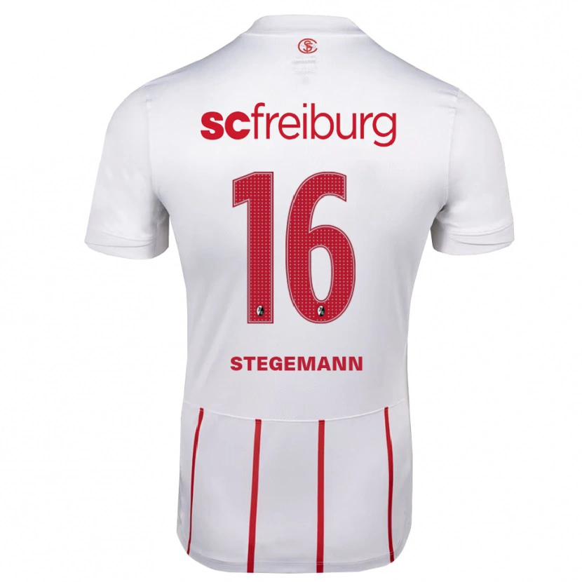 Danxen Bambino Maglia Greta Stegemann #16 Bianco Rosso Giallo Kit Gara Away 2026/27 Maglietta