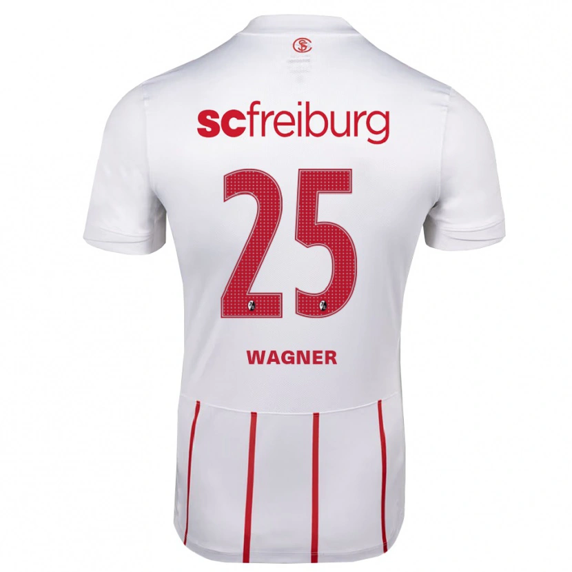 Danxen Bambino Maglia Noah Wagner #25 Bianco Rosso Giallo Kit Gara Away 2026/27 Maglietta