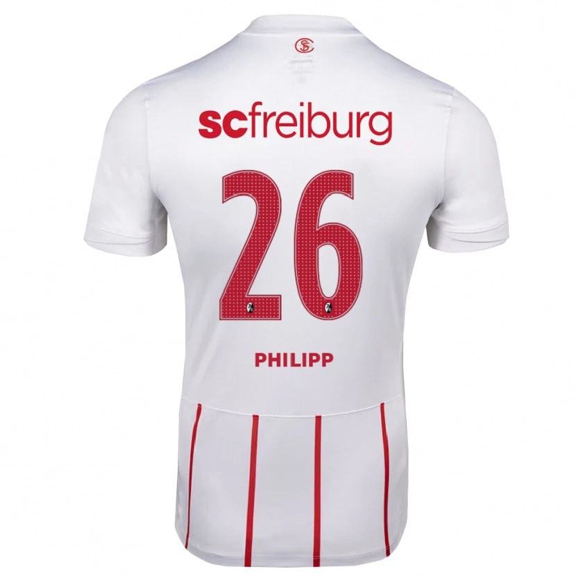 Danxen Bambino Maglia Maximilian Philipp #26 Bianco Rosso Giallo Kit Gara Away 2026/27 Maglietta