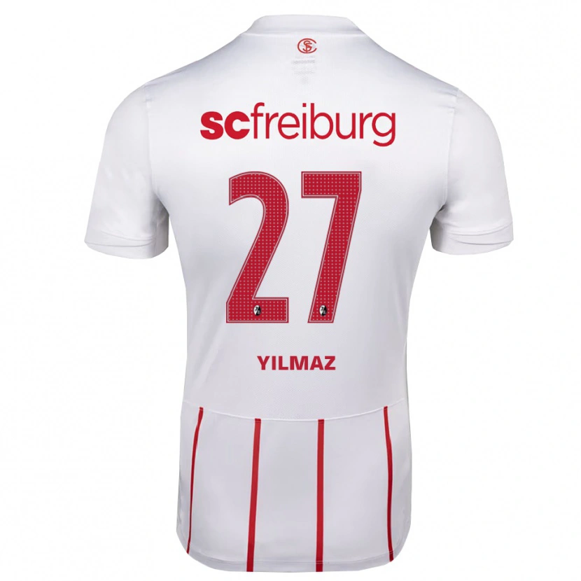Danxen Bambino Maglia Berkay Yılmaz #27 Bianco Rosso Giallo Kit Gara Away 2026/27 Maglietta