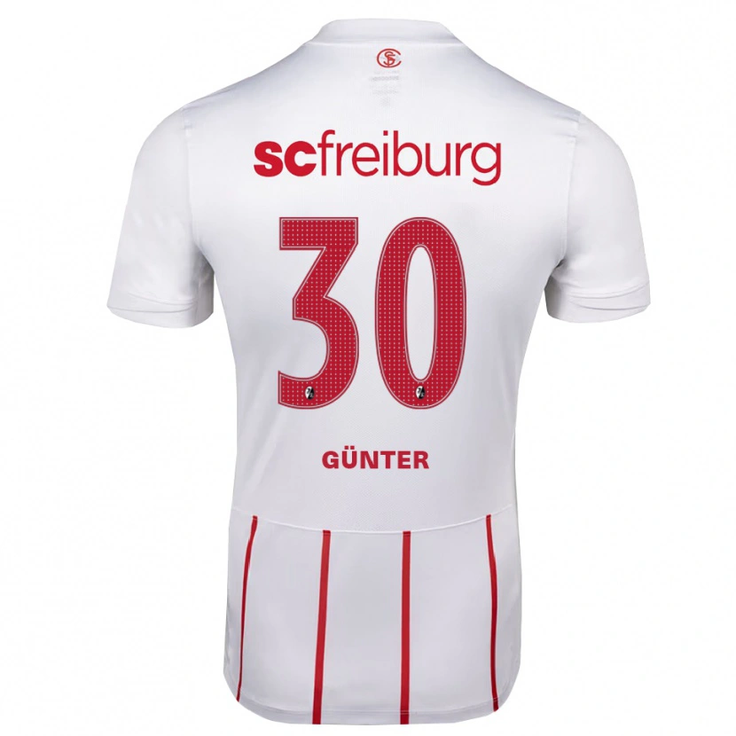 Danxen Bambino Maglia Christian Günter #30 Bianco Rosso Giallo Kit Gara Away 2026/27 Maglietta