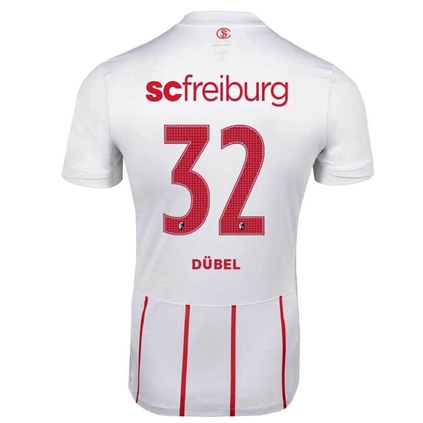 Danxen Bambino Maglia Sarah-Lisa Dübel #32 Bianco Rosso Giallo Kit Gara Away 2026/27 Maglietta