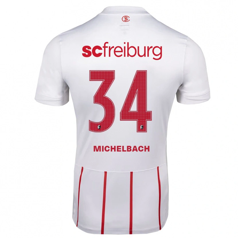 Danxen Bambino Maglia Kilian Michelbach #34 Bianco Rosso Giallo Kit Gara Away 2026/27 Maglietta