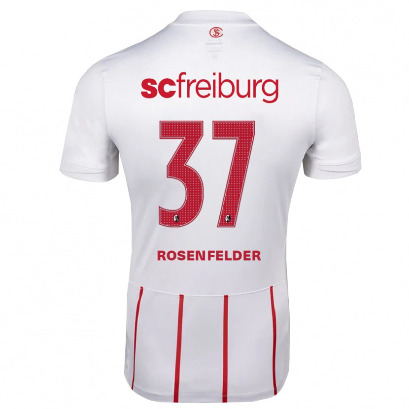 Danxen Bambino Maglia Max Rosenfelder #37 Bianco Rosso Giallo Kit Gara Away 2026/27 Maglietta