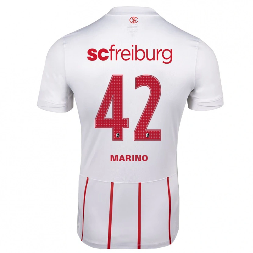 Danxen Bambino Maglia Luca Marino #42 Bianco Rosso Giallo Kit Gara Away 2026/27 Maglietta