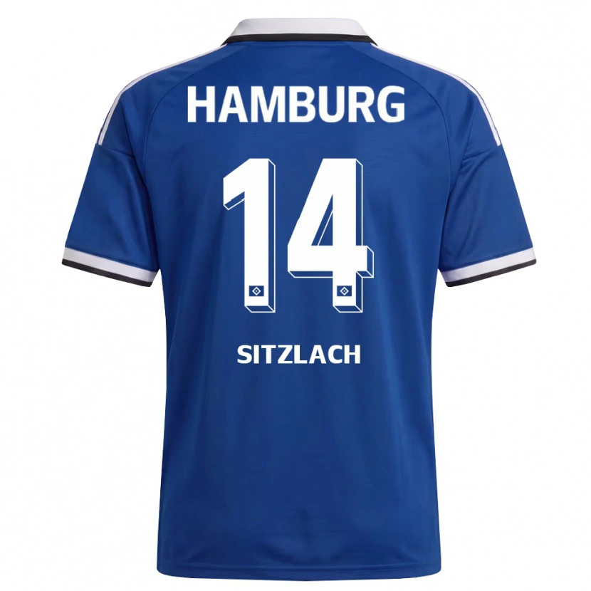 Danxen Bambino Maglia Robin Sitzlach #14 Bianco Blu Kit Gara Away 2026/27 Maglietta