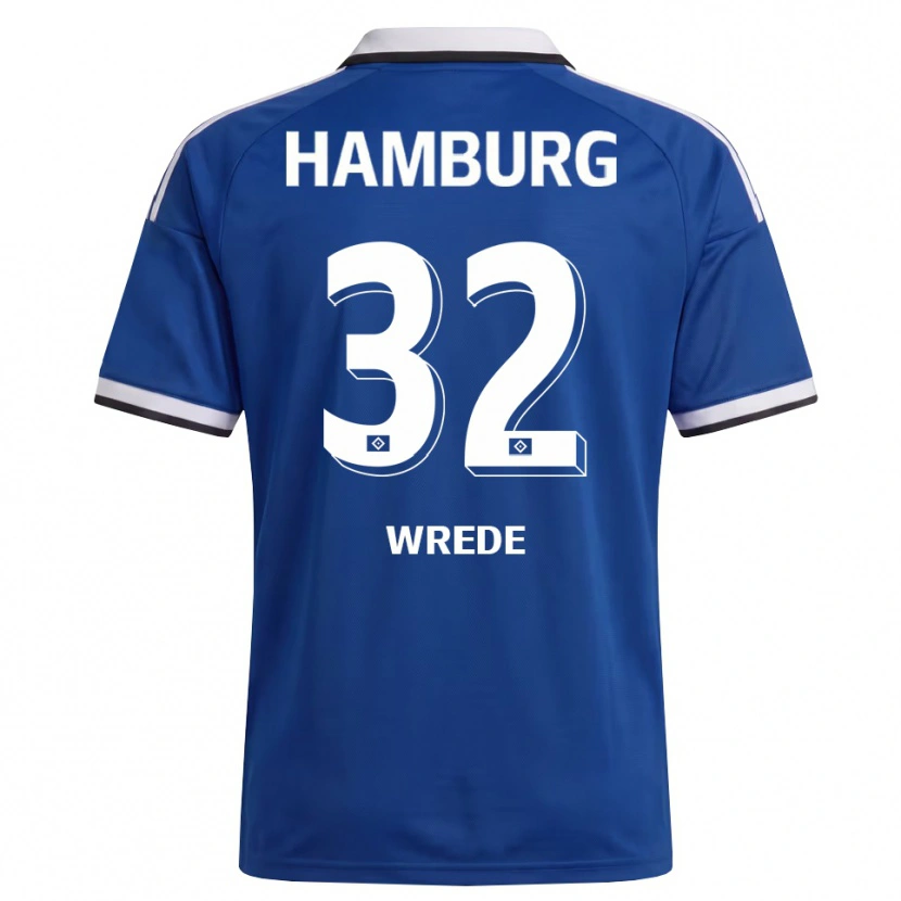 Danxen Bambino Maglia Lotta Wrede #32 Bianco Blu Kit Gara Away 2026/27 Maglietta