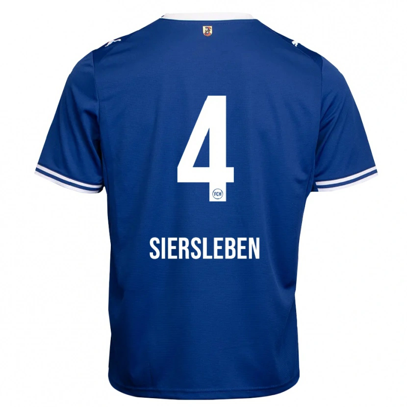 Danxen Bambino Maglia Tim Siersleben #4 Blu Reale Bianco Kit Gara Away 2026/27 Maglietta